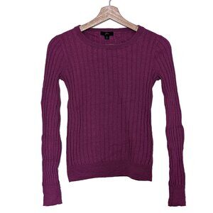 100% Merino Wool Purple Ribbed J. Crew Sweater